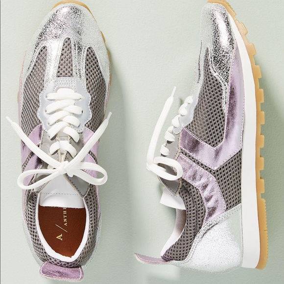 Anthropologie Shoes - Anthropologie Sloane Retro sneakers metallic 8